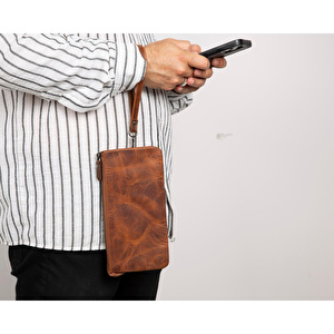 Bloominbag Majeste Rust Brown Curated Deri Clutch Bag görseli 2