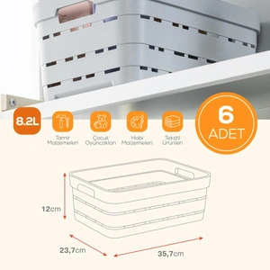 Vienev 6'lı 8,2 Litre Delikli Saklama Kutusu Antrasit