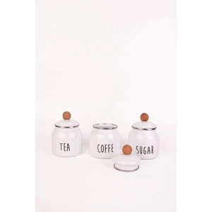 Emaylab Motto Tea Coffee Sugar 3lü Emaye Baharatlık Seti