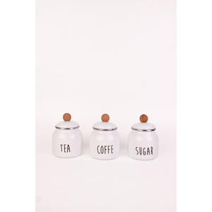Emaylab Motto Tea Coffee Sugar 3lü Emaye Baharatlık Seti