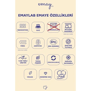 Emaylab Retro Hippi Dekoratif Emaye Kapaklı Şekerlik, Çikolata Sunumu, Çerezlik görseli 4
