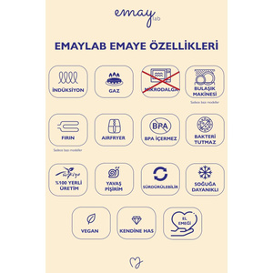 Emaylab Selge 26 Cm Dekoratif Emaye Servis Sunum Tabağı görseli 4