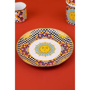 Emaylab Mısharu 26 Cm Dekoratif Emaye Tepsi / Servis Sunum Tabağı