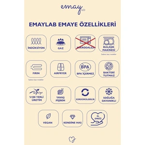 Emaylab Mısharu 26 Cm Dekoratif Emaye Tepsi / Servis Sunum Tabağı