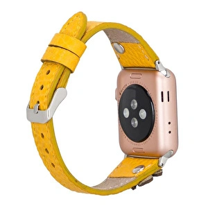 Bloominbag Clover Bloom Deri Güneş Sarısı Apple Watch Kordon-40/41/42mm