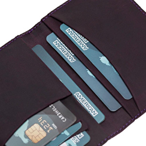 Bloominbag Bloomledger Deep Amethyst Hakiki Deri Bifold Cüzdan görseli 5