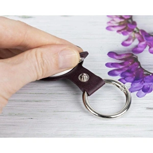 Bloominbag Bloompaw Crimson Flame Hakiki Deri Airtag Kılıfı görseli 5