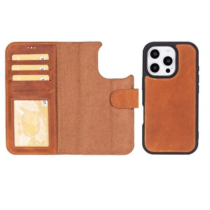 Bloominbag Bloomcase Apple Iphone 16 Pro Max – Urban Moccasin Hakiki Deri Cüzdanlı Telefon Kılıfı