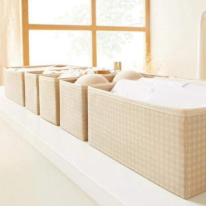 Home Wave 6'lı Bej Pötikare Çekmece İçi Düzenleyici Kutu 2 Adet 28 X 28 X 13 / 2 Adet 28 X 13 X 13 / 2 Adet 14 X 14 X 13 Cm görseli 4