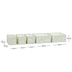 Ocean Home Textile 6'lı Çocuk Odası Dinozor Çekmece İçi Düzenleyici Kutu görseli 2