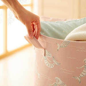 Ocean Home Textile Çocuk Odası Ağzı Büzgülü Deniz Kızı Oyuncak Sepeti 36 X 50 Cm görseli 3