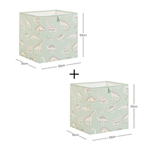 Ocean Home Textile 2'li Çocuk Odası Dinozor Kutu Set 33 X 30 X 33 Cm görseli 3