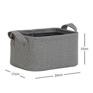 Ocean Home Textile Antrasit Renk Dokulu Kumaş Sepet 24 X 17 X 12 Cm görseli 2
