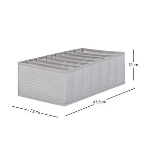 Ocean Home Textile 7 Bölmeli Gri Balıksırtı Çekmece Düzenleyici 22 X 41,5 X 12 Cm görseli 2
