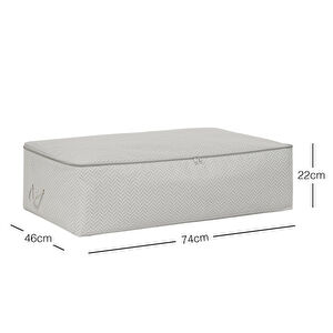 Ocean Home Textile Mega Boy Gri Balıksırtı Baza Altı Hurç 74 X 46 X 22 Cm