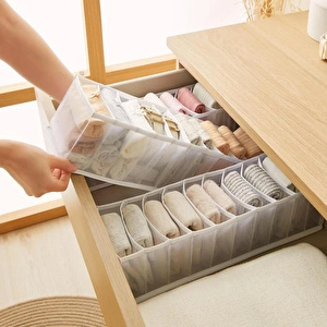 Ocean Home Textile 3'lü 10 Bölmeli Beyaz Renk File Çekmece İçi Düzenleyici Set görseli 4