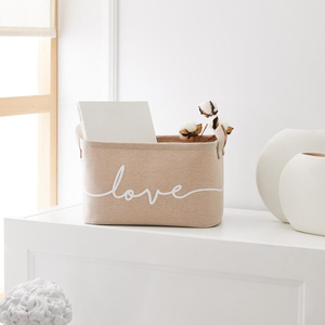Ocean Home Textile Bej Renk Love Sepet 30 X 21 X 18 Cm görseli 1