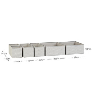 Ocean Home Textile 6'lı Gri Balıksırtı Çekmece İçi Düzenleyici Kutu 2 Adet 28 X 28 X 13 / 2 Adet 28 X 13 X 13 / 2 Adet 14 X 14 X 1 görseli 2