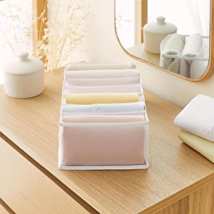 Ocean Home Textile 7 Bölmeli Beyaz Renk File Çekmece Düzenleyici 22 X 41,5 X 12 Cm görseli 4