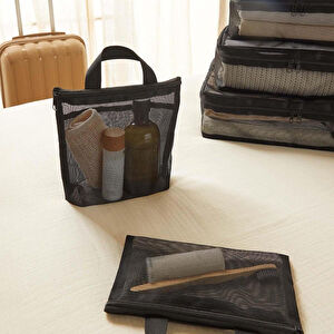 Ocean Home Textile 6'lı Siyah Renk File Bavul İçi Düzenleyici Set