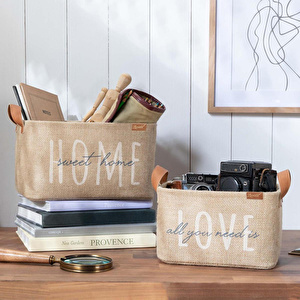 Ocean Home Textile 2'li Astarlı Jüt Sepet Set görseli 4