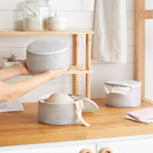Ocean Home Textile 3'lü Gri Renk İç Çamaşırı Yıkama Filesi Set
