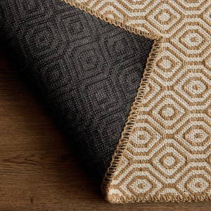 Ocean Home Textile Ekru Renk Karo Desenli Jüt Halı Kilim 160 X 230 Cm görseli 2