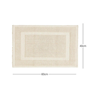Ocean Home Textile Yıkanabilir Pamuklu Ekru Renk Banyo Paspası 40 X 60 Cm görseli 2