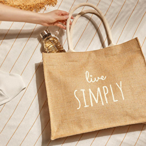 Ocean Home Textile Live Sımply Jüt Çanta 42 X 35 X 12 Cm görseli 4