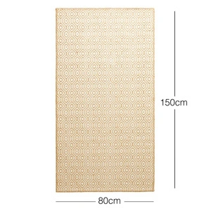 Ocean Home Textile Ekru Renk Karo Desenli Jüt Halı Kilim 80 X 150 Cm görseli 4
