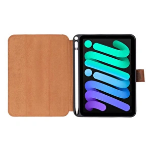 Bloominbag Bloomcase Trigon Saddle Brown Apple Ipad Mini (2024) Hakiki Deri Kılıf görseli 5