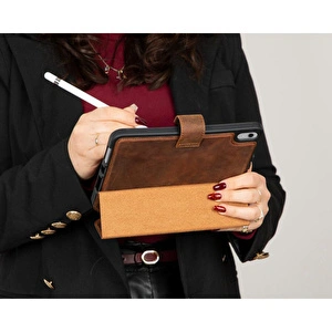 Bloominbag Bloomcase Trigon Saddle Brown Apple Ipad Mini (2024) Hakiki Deri Kılıf görseli 2