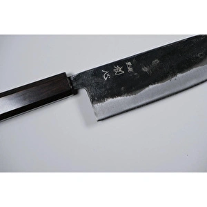 Hatsukokoro Santoku Şef Bıçağı - Aogami #2 - Kurouchi 165mm - Abanoz Sap görseli 2
