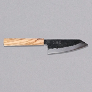 Hatsukokoro Ko Bunka Şef Bıçağı - Aogami #2 - Kurouchi 120mm - Zeytin Ağacı Sap görseli 1