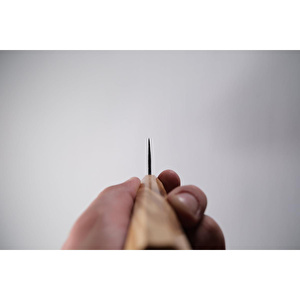 Hatsukokoro Ko Bunka Şef Bıçağı - Aogami #2 - Kurouchi 120mm - Zeytin Ağacı Sap görseli 4