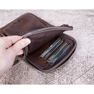 Bloominbag Bloomnino Mahogany Brown Hakiki Deri Crossbody Çanta görseli 4