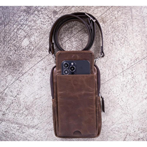 Bloominbag Bloomnino Mahogany Brown Hakiki Deri Crossbody Çanta görseli 2