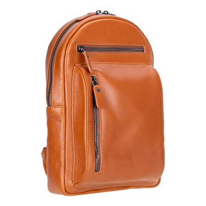 Bloominbag Blake Tan Luxe Deri Çapraz Unisex Sırt Çantası