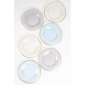Rakle Five O Clock 6'lı Cam Pasta Tabağı Seti 19 Cm