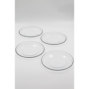 Rakle Pure Black 4'lü Pasta Tabağı Seti 19 Cm