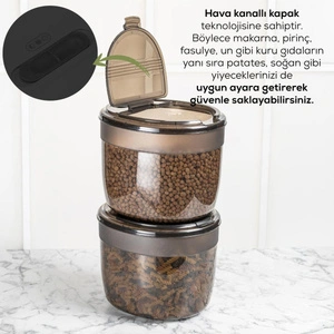 Vienev 2'li 8 Litre Büyük Boy Plastik Saklama Kabı – Antrasit Kapak Ve Gövde