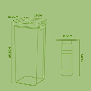 Vienev 4'lü Vakumlu Saklama Kabı Seti | 3x 2 Litre Kap + Manuel Pompa görseli 2