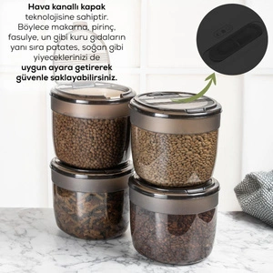 Vienev 4'lü 8 Litre Büyük Boy Plastik Saklama Kabı – Antrasit Kapak Ve Gövde