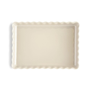 Emile Henry Tart-börek-fırın Kabı Dikdörtgen 33 X 24 Cm Ekru/clay