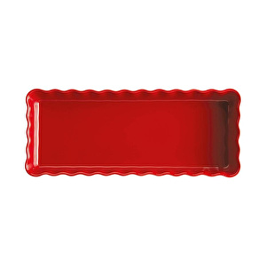 Emile Henry Tart-börek-fırın Kabı Dikdörtgen 36.5 X 15 Cm Kırmızı/burgundy