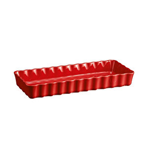 Emile Henry Tart-börek-fırın Kabı Dikdörtgen 36.5 X 15 Cm Kırmızı/burgundy