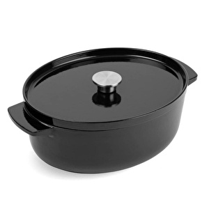 Kitchenaid Oval Döküm Demir Tencere 30 Cm - 5.6 L Siyah görseli 4
