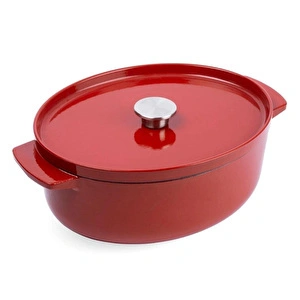 Kitchenaid Oval Döküm Demir Tencere 30 Cm - 5.6 L Kırmızı görseli 1