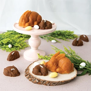 Nordicware Minik Tavşanlar Kek Kalıbı Platin görseli 5