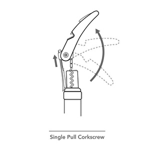 Vacu Vin Single Pull Tirbuşon Siyah - Kutulu Siyah